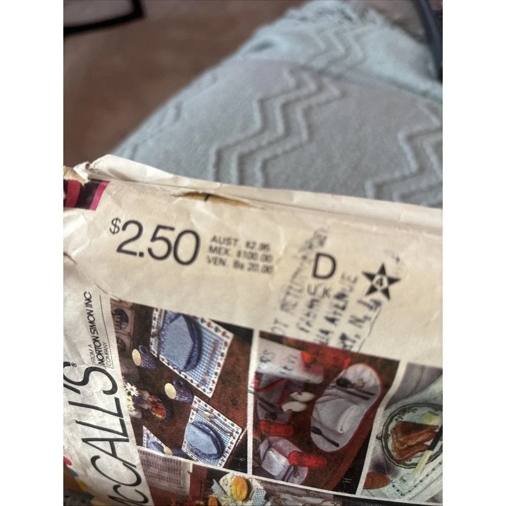 1980 Vintage McCall's Pattern 7345, CC, Table Linens Cut